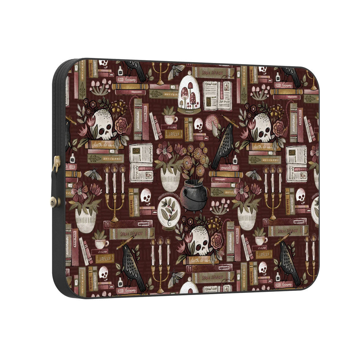 Gothic Noir | Spooky Bookshelf Laptop Case