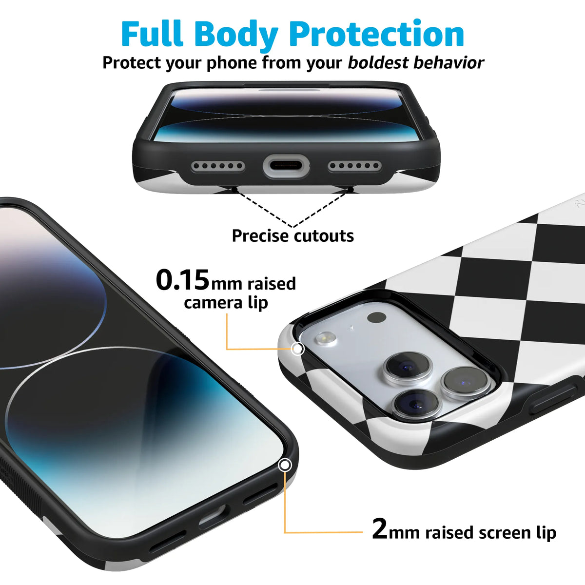 Black Checkerboard | High Contrast Design Case