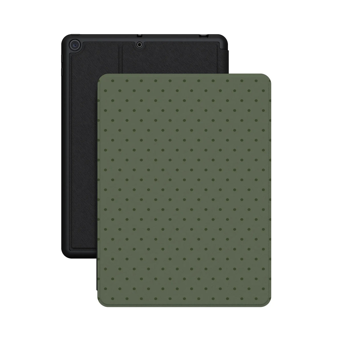 On the Dot | Olive Green Polka Dot iPad Case