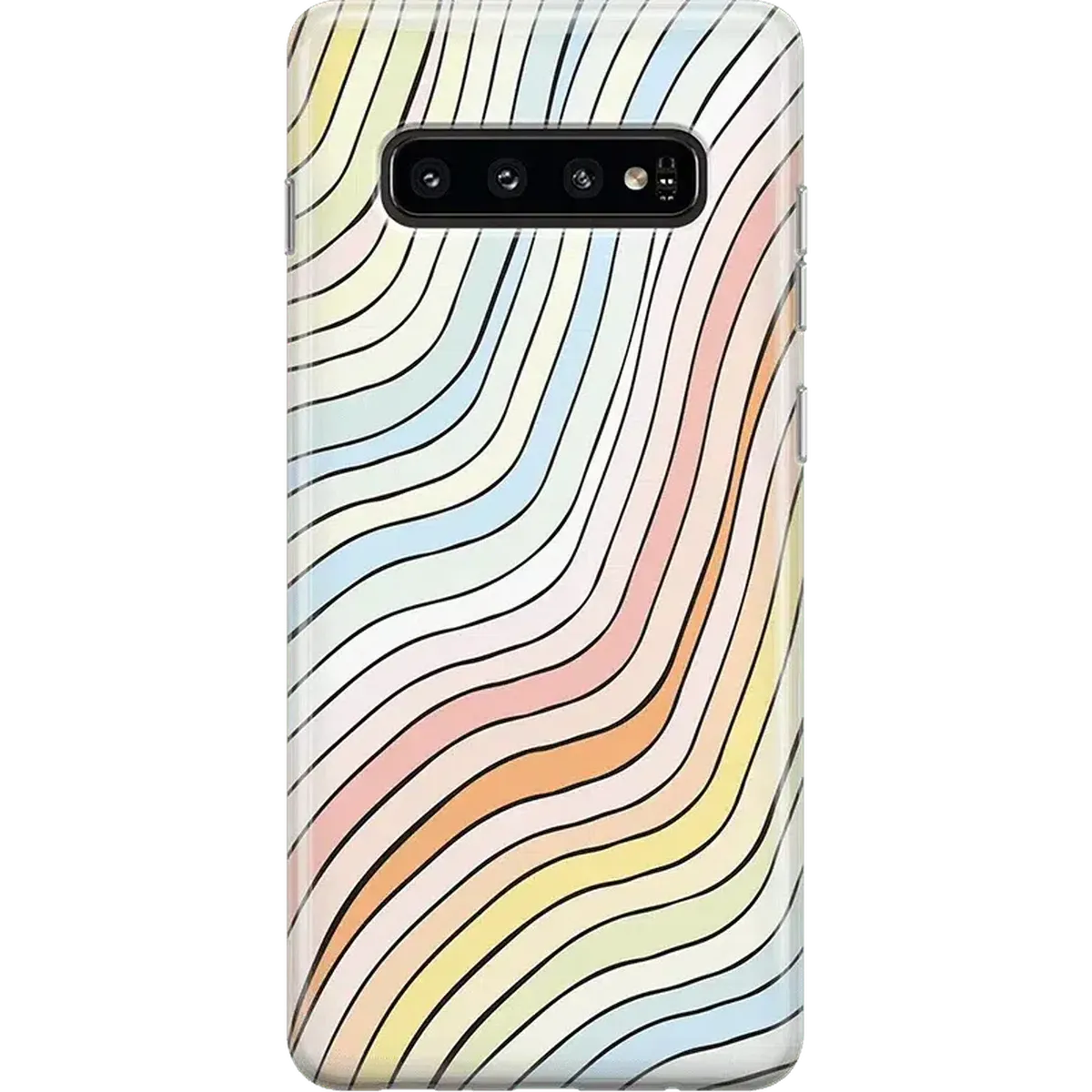 Ride The Wave | Pastel Rainbow Lined Samsung Case