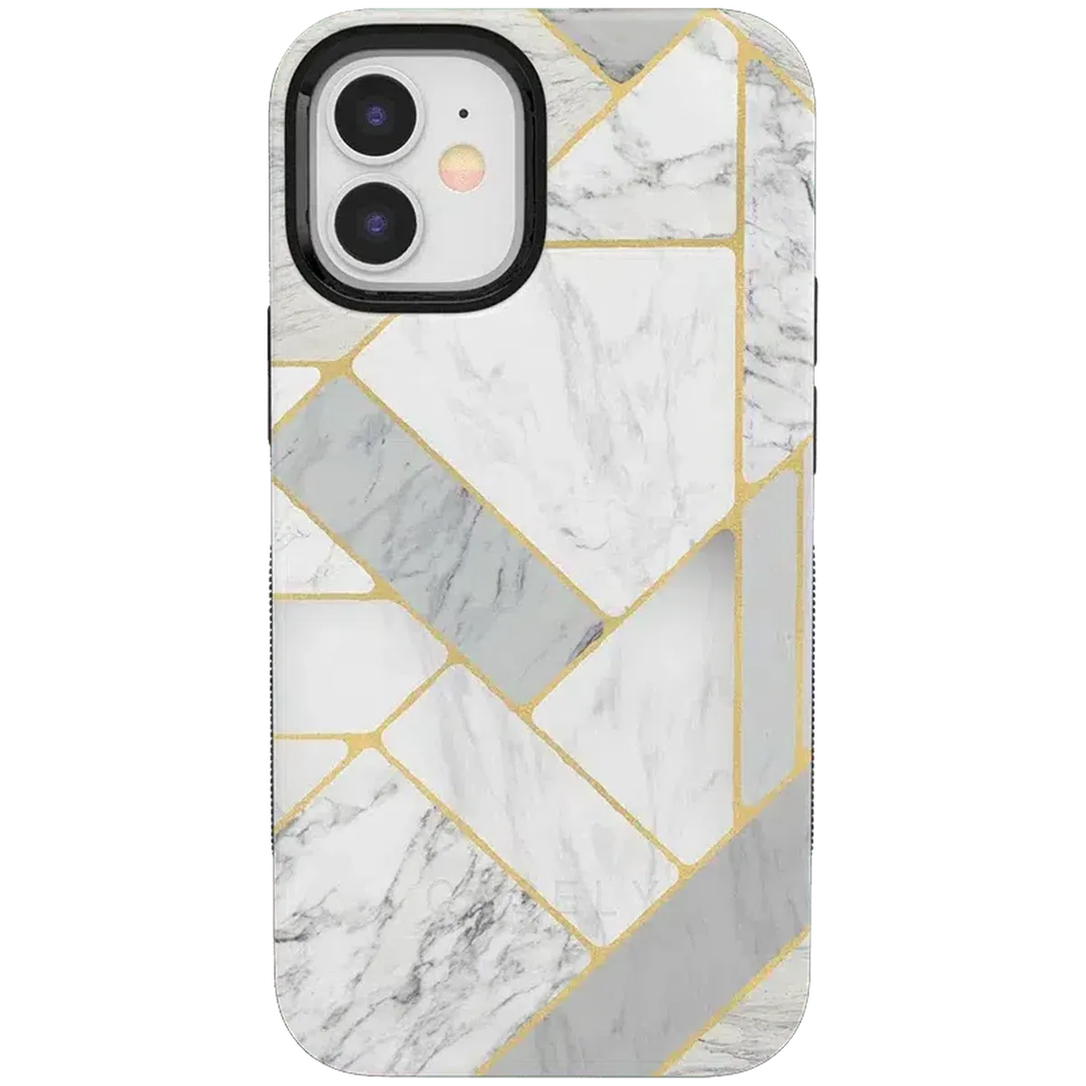 Sharp Lines | Geo White and Gold Marble Case
