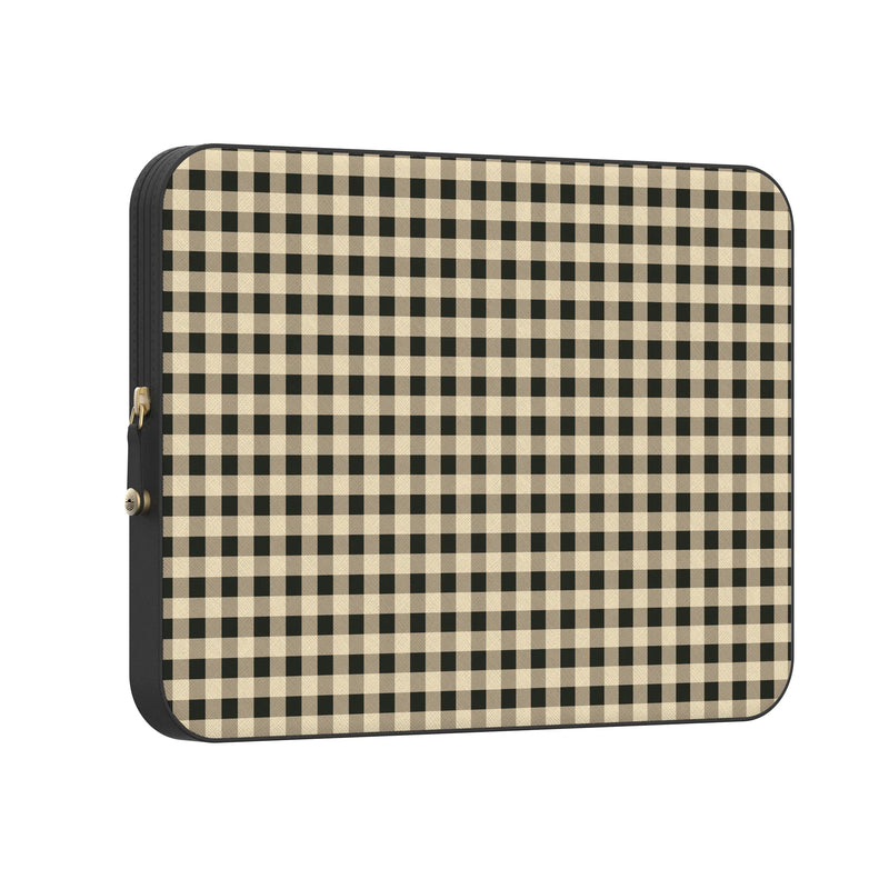 Cedar Lane | Black & Cream Gingham Laptop Case