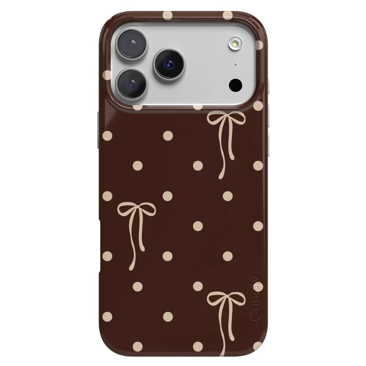 Teddy Bows | Brown Polka Dot Case