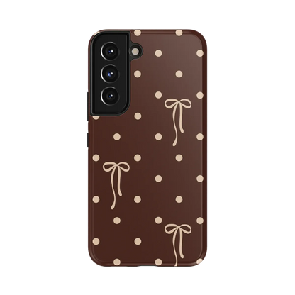 Teddy Bows | Brown Polka Dot Case