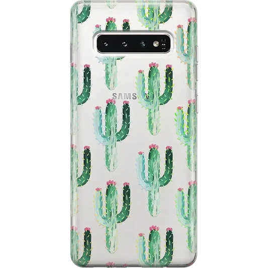 Cactus Patterned Clear Floral Samsung Case