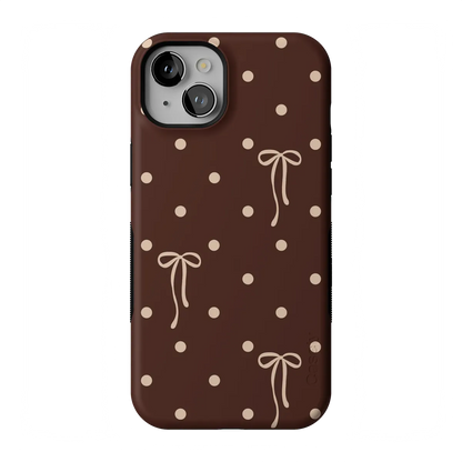 Teddy Bows | Brown Polka Dot Case