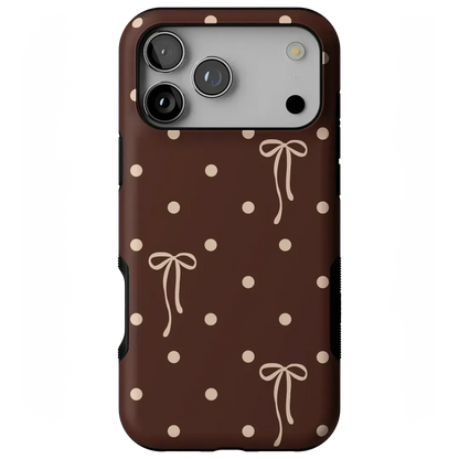 Teddy Bows | Brown Polka Dot Case
