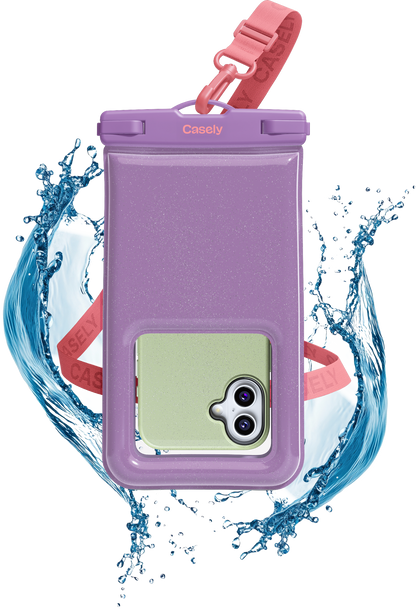 AquaBuddy | Lavender Waves Purple Shimmer Waterproof Phone Pouch