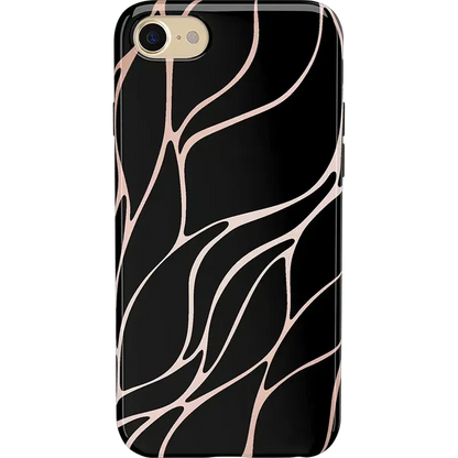 Midnight Ride | Black and Gold Metallic Waves Case