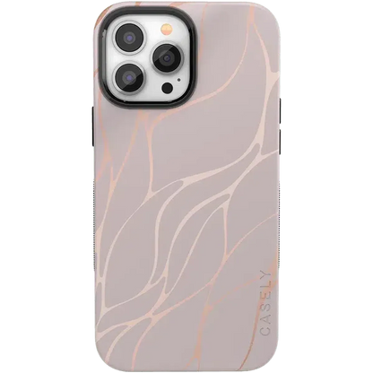 Midnight Ride | Pink and Gold Metallic Waves Case