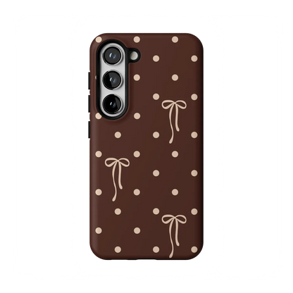 Teddy Bows | Brown Polka Dot Case