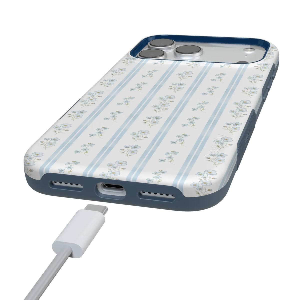 Cottage Stripe | Blue Floral Case
