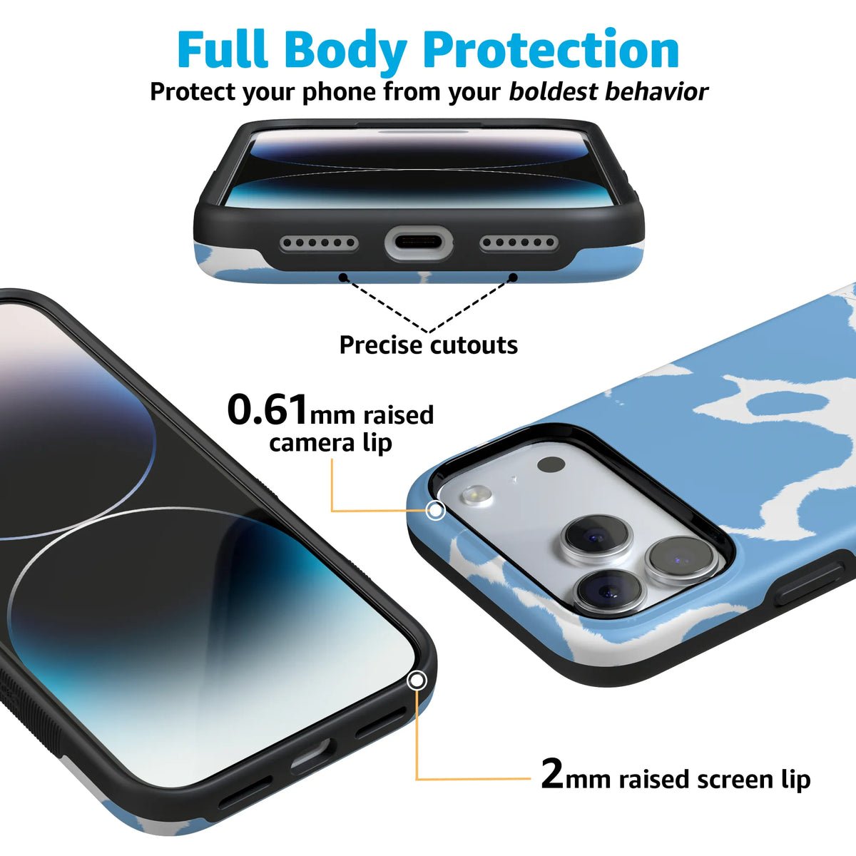 Current MOOd | Light Blue Cow Print Case