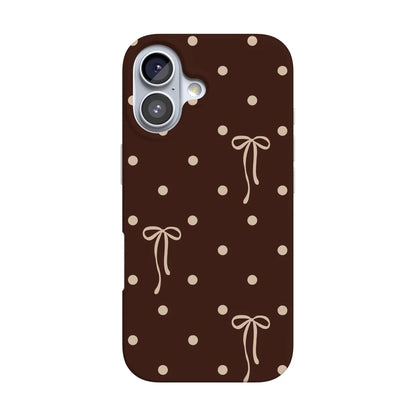 Teddy Bows | Brown Polka Dot Case