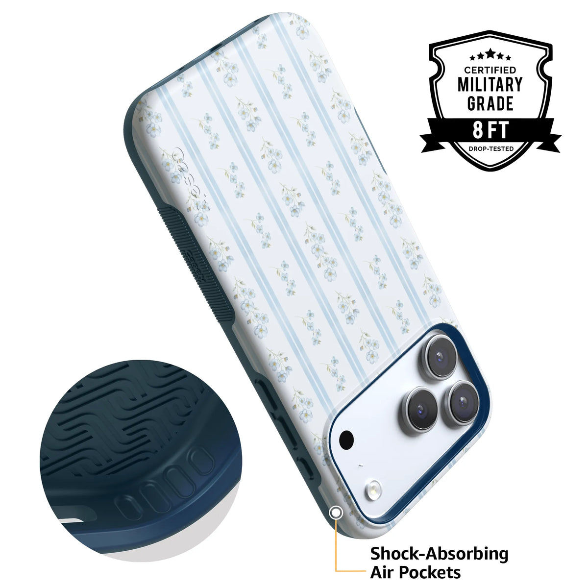 Cottage Stripe | Blue Floral Case