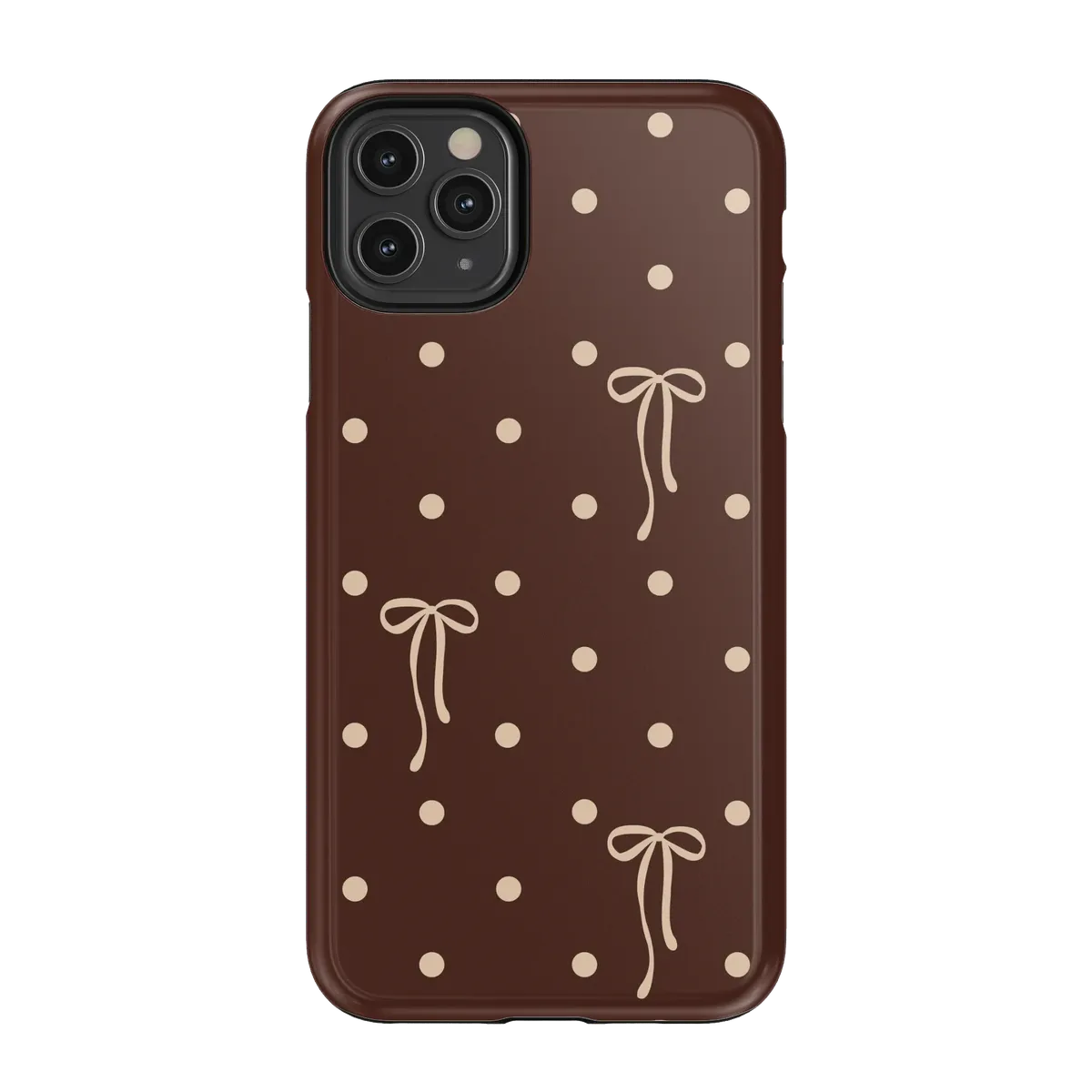 Teddy Bows | Brown Polka Dot Case
