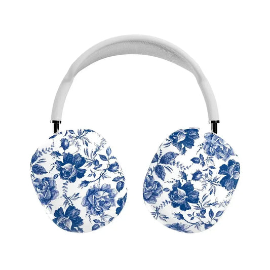 Rose to Fame | Blue & White Rose Floral AirPods Max Case